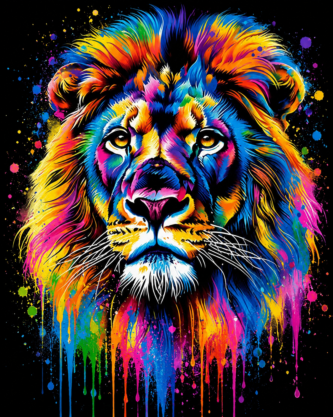 Neon Lion Splash Graphic Tee