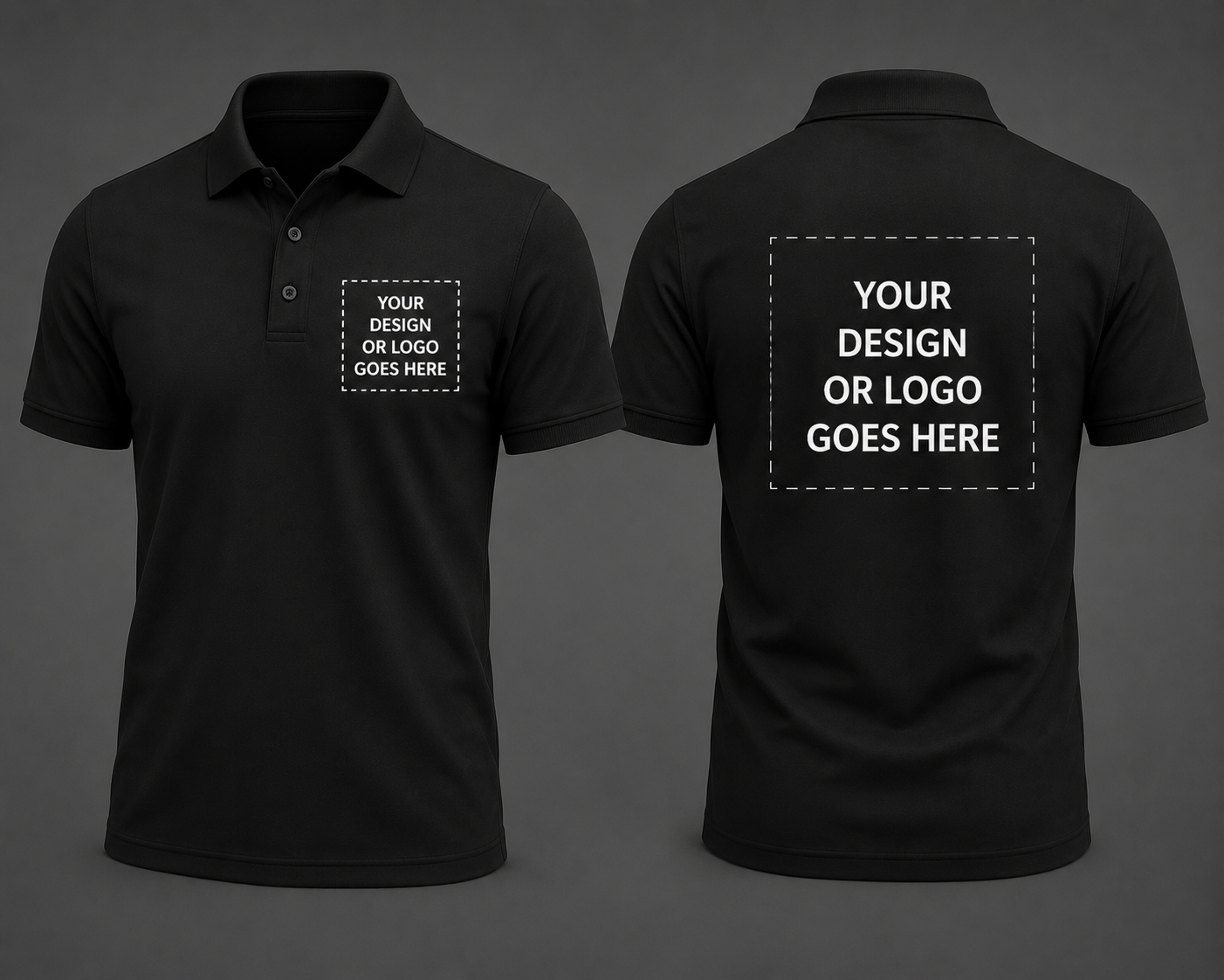 Custom Front & Back Logo Polo Shirt | Business Uniform Polo | Company Logo Work Shirt | Custom Branded Polo | BMC Productions